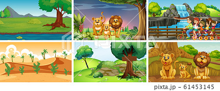 Scenes with animals and people in the park Scenes with animals and people in the park 61453145