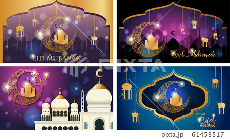 Four background designs for Muslim festival Eid Four background designs for Muslim festival Eid 61453517