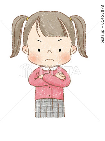 女の子　不機嫌　（茶線） 61455873