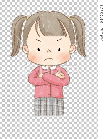 女の子　不機嫌　（茶線） 61455873