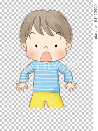 男の子　びっくり　（茶線） 61455900