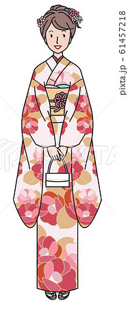 振り袖の女性 61457218