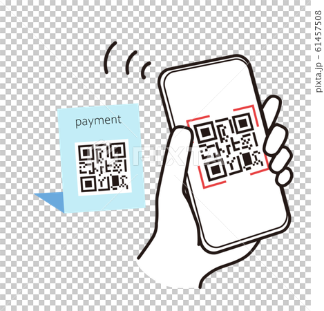 Smartphone Payment Qr Code Reading Illustration Stock Illustration