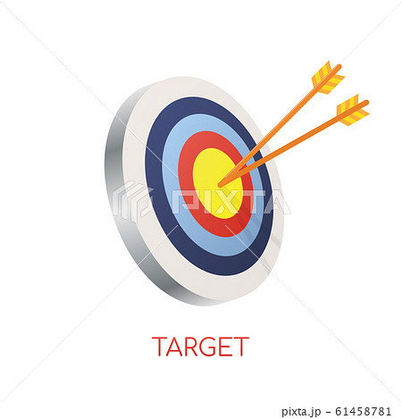 Target with an arrow flat icon concept market goal 61458781