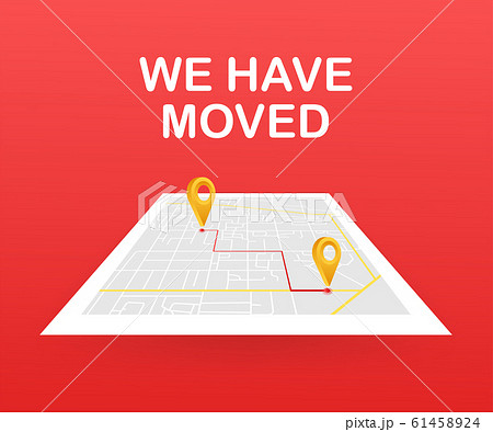 We have moved. Moving office sign. Clipart image We have moved. Moving office sign. Clipart image 61458924