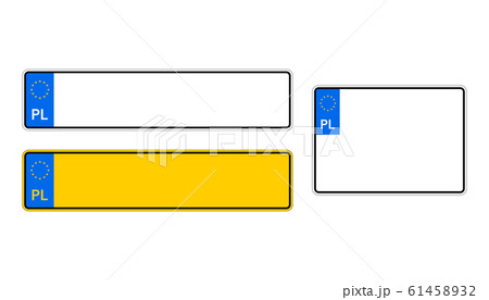 Poland car plate. Vehicle registration number. 61458932