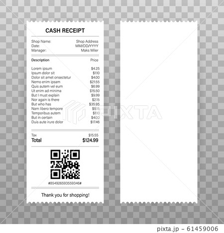 Receipts vector illustration of realistic payment 61459006