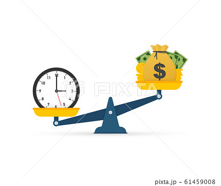 Time is money on scales icon. Money and time 61459008