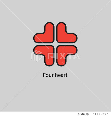icon with red hearts 61459657