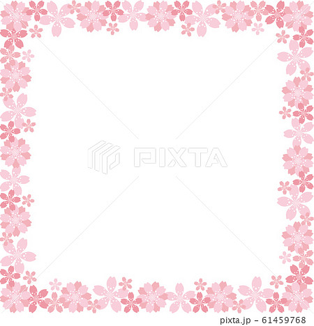 桜 フレーム 正方形d イラストのイラスト素材