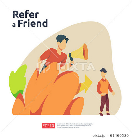 refer a friend illustration concept. affiliate 61460580