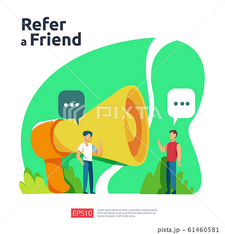 refer a friend illustration concept. affiliate 61460581