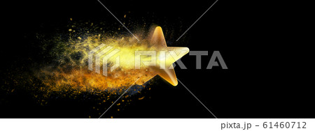金色に輝く抽象的な流れ星 金色に輝く抽象的な流れ星 61460712
