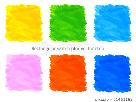 黄色緑青ピンク赤青のカラフルポップな水彩画テクスチャのイラスト素材