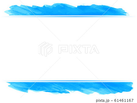 青色の水彩画と直線のタイトル背景のイラスト素材