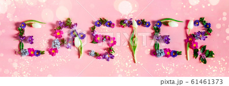 Easter minimal concept. Banner with word Easter 61461373