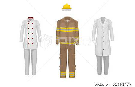 Working Uniform Vector Set Wear And Clothing のイラスト素材