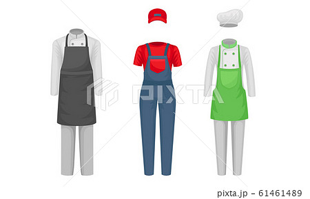 Working Uniform Vector Set. Wear and Clothing Suit for Different Occupation Collection Working Uniform Vector Set. Wear and Clothing Suit for Different Occupation Collection 61461489