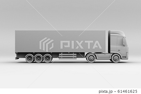 大型電動トラックの側面クレイレンダリングイメージのイラスト素材 61461625 Pixta