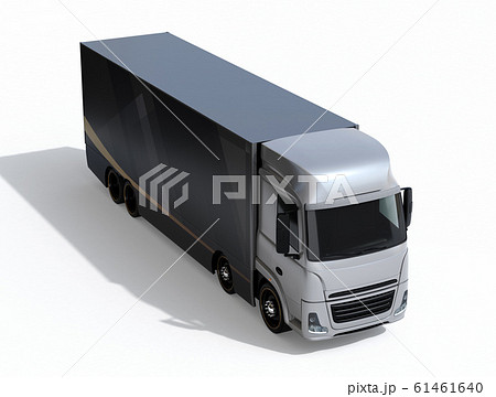 白バックに大型電動トラックのイメージのイラスト素材