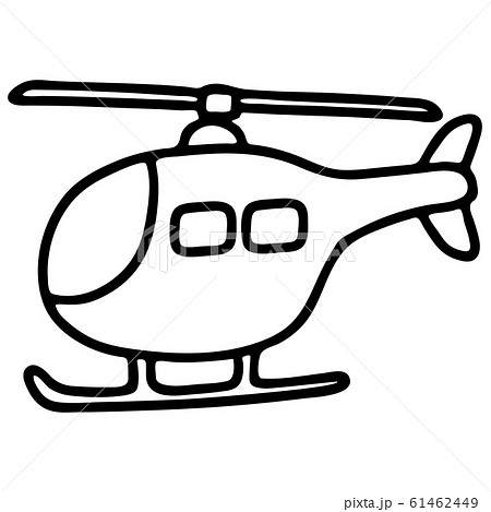 ヘリコプター 線画のイラスト素材