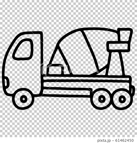 ミキサー車 線画のイラスト素材 61462450 Pixta