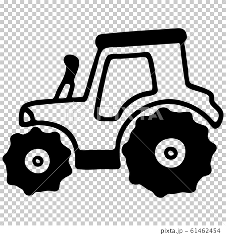 トラクター 線画のイラスト素材