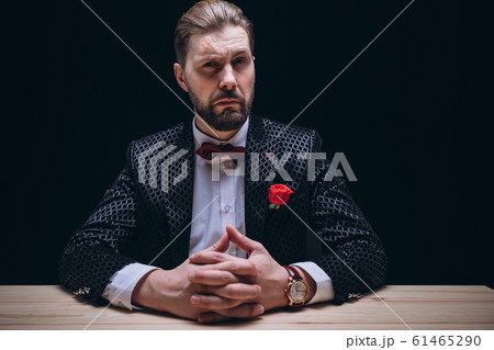 Surprised Harsh Mature Man With Wrinkled Forehead 61465290