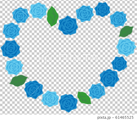 blue rose frame heart shape stock illustration 61465525 pixta pixta