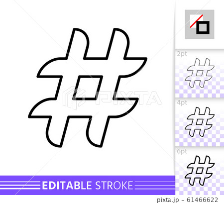 Hashtag social media hash tag line vector icon Hashtag social media hash tag line vector icon 61466622