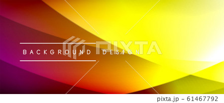 Wave liquid style lines with shadows and light on gradient background. Trendy simple fluid color gradient abstract background with dynamic straight shadow line effect 61467792