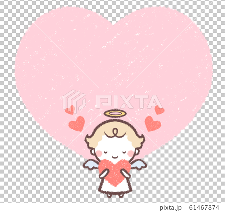 Angel Central Heart Frame Stock Illustration