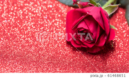 Rose over red abstract background with bokeh 61468651