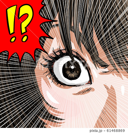 女性,目,見開き,驚き,気づき,びっくり,クローズアップ, 61468869