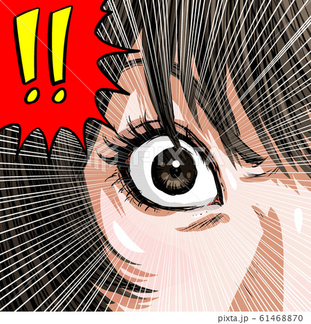 女性,目,見開き,驚き,気づき,びっくり,クローズアップ, 女性,目,見開き,驚き,気づき,びっくり,クローズアップ, 61468870