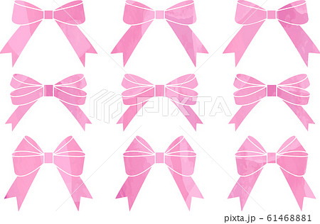 リボン結び ピンク セットのイラスト素材