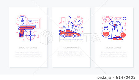 Cyber sport and gaming - line design style banners 61470405