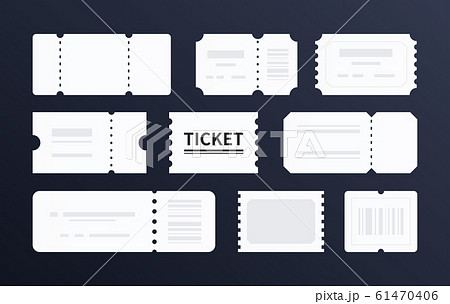 Blank ticket templates - set of vector flat design style elements 61470406