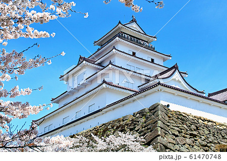 福島県/ 桜満開の鶴ヶ城（会津若松城） 61470748