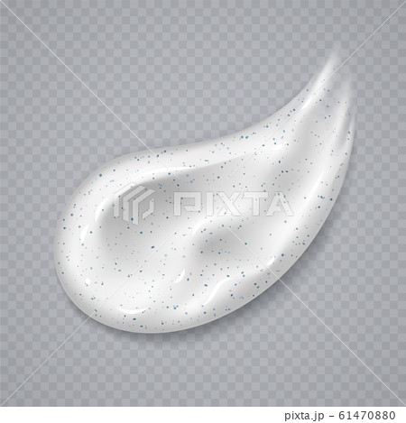 White cream or scrub smear isolated on a transparent background. Realistic cosmetic beauty skincare product sample. 61470880