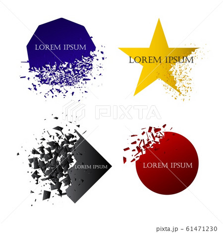 Set explosion of various figure. Sale Vector illustration. 61471230