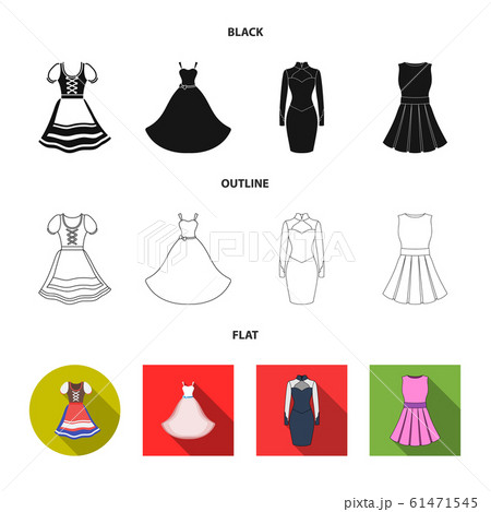 Vector design of dress and clothes logo. Collection of dress and evening stock vector illustration. 61471545