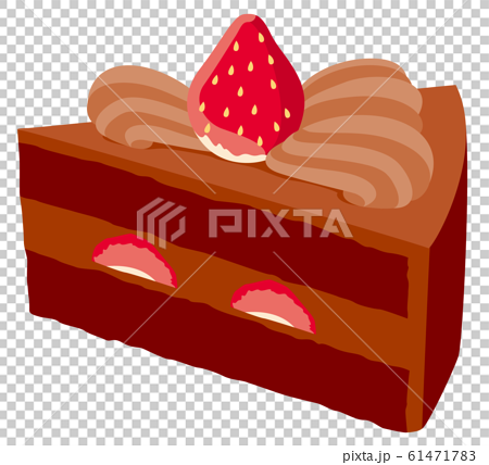 ショートケーキアイコン チョコ のイラスト素材