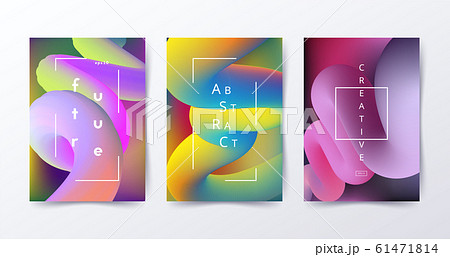 Colorful fluid backgrounds. Abstract liquid shapes. Modern design for flyer 61471814