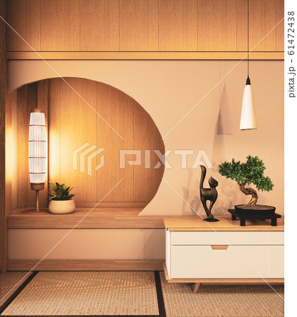 Circle shelf wall on Living room japanese deisgn Circle shelf wall on Living room japanese deisgn 61472438