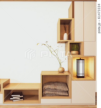 Design Cabinet shelf wooden japanese style - Stock Illustration [61473351]  - PIXTA