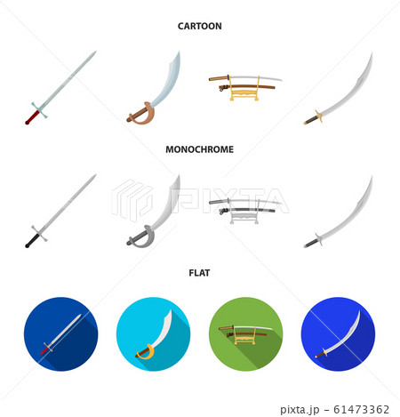 Isolated object of sword and blade icon. Set of sword and game stock symbol for web. Isolated object of sword and blade icon. Set of sword and game stock symbol for web. 61473362