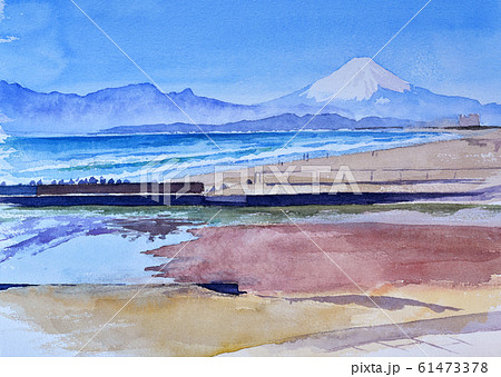 湘南海岸 水彩 湘南海岸 水彩 61473378