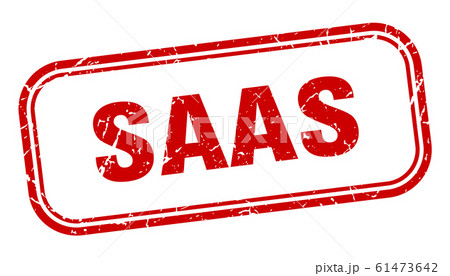 saas stamp. saas square grunge red sign 61473642