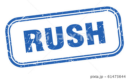 rush stamp. rush square grunge blue sign 61473644